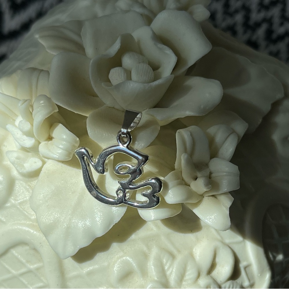 Dainty Silver Tone Dove Charm Pendant